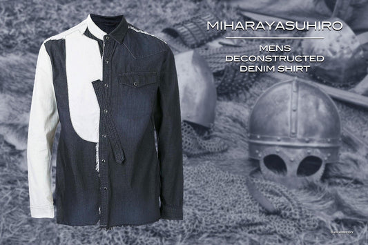 Miharayasuhiro Mens Deconstructed Denim Shirt - iSAW Company