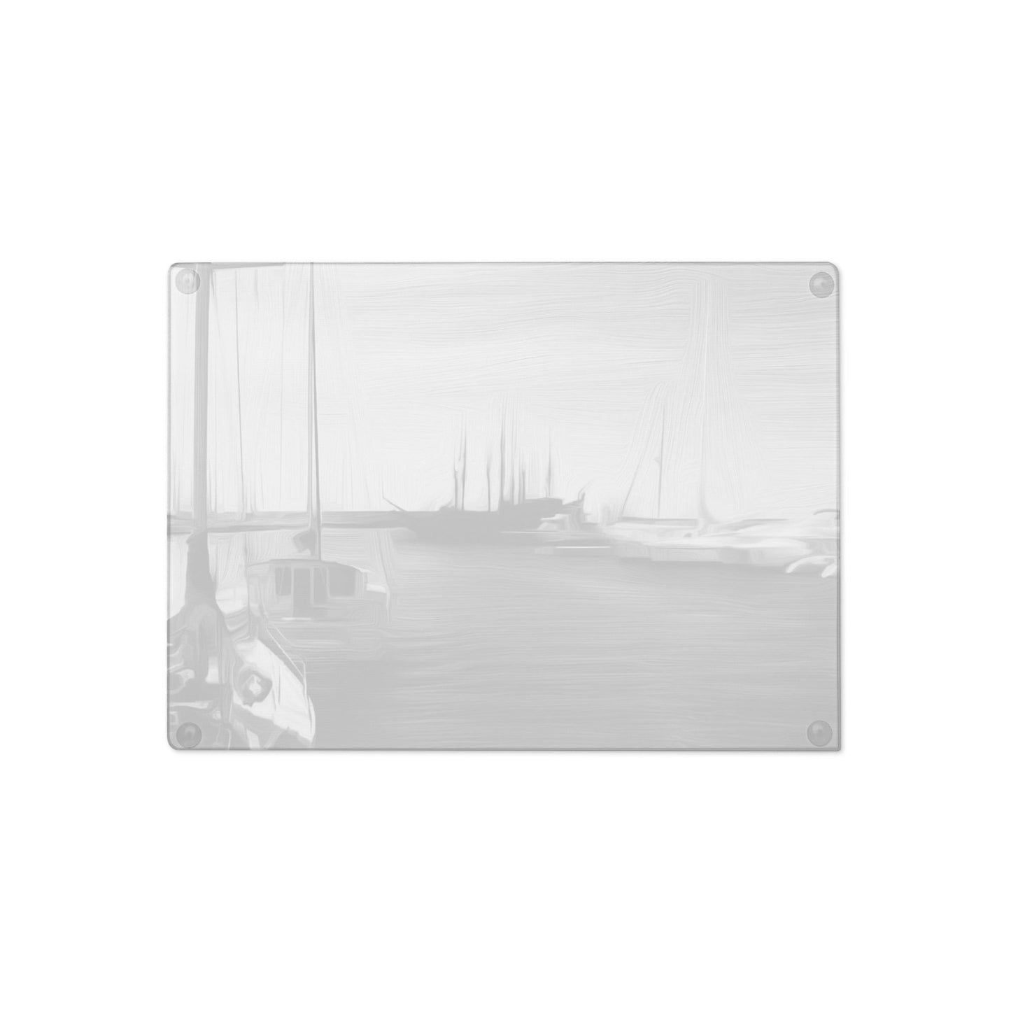 The Sleeping Yachts (at Night) - Glass Cutting Board - iSAW Company
