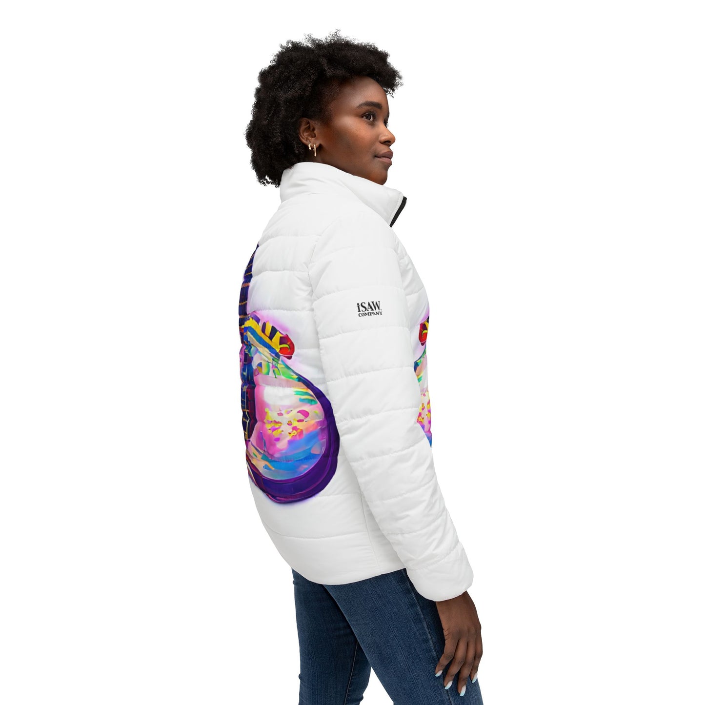 Hippie Guitar - Womens Puffer Jacket - iSAW Company