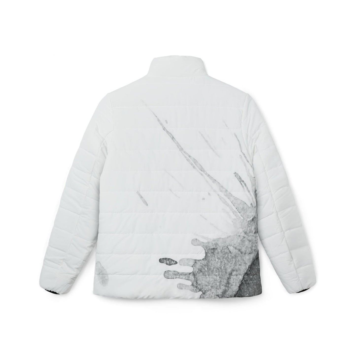 Watercolour Grey Splash - Womens Puffer Jacket - iSAW Company