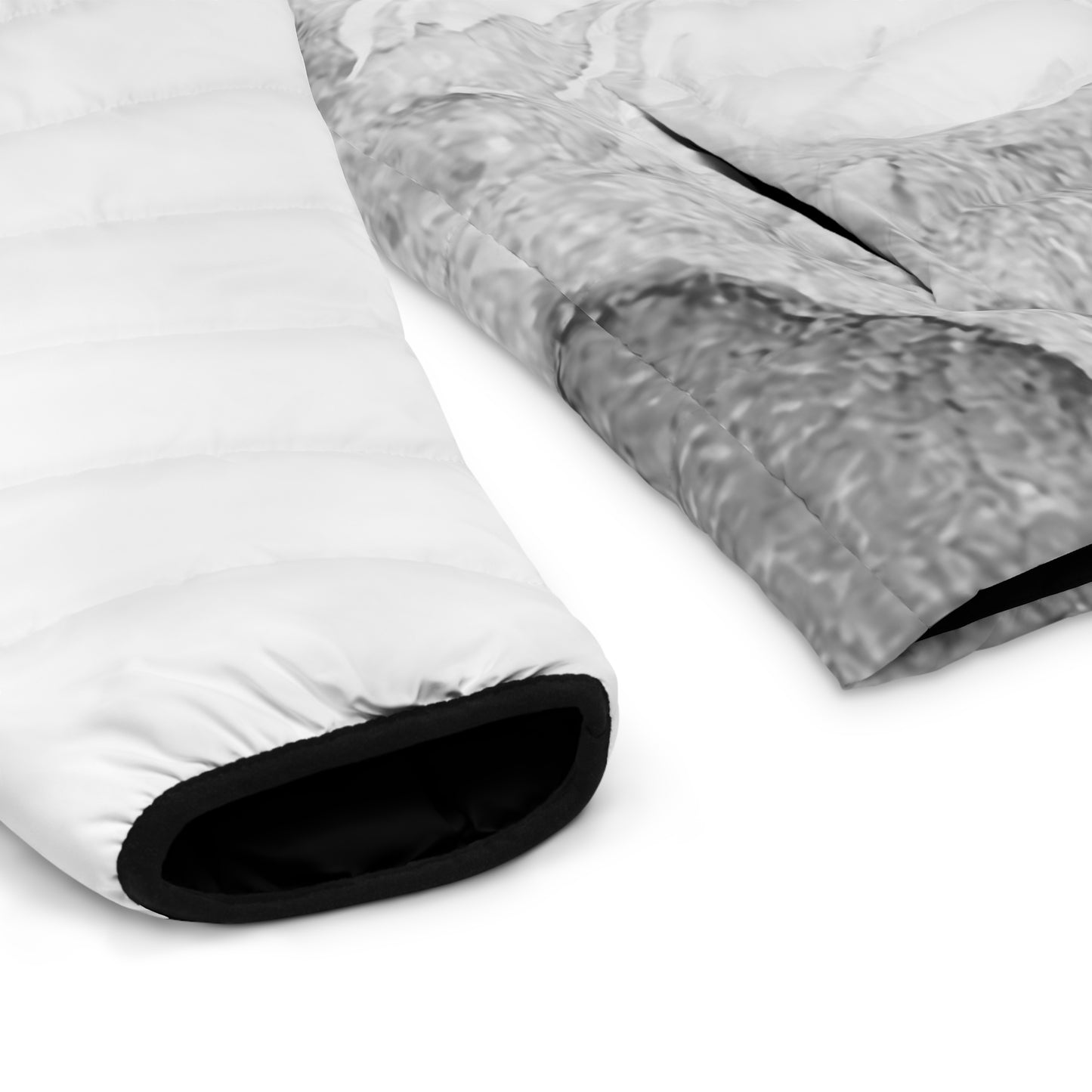 Watercolour Grey Splash - Mens Puffer Jacket - iSAW Company