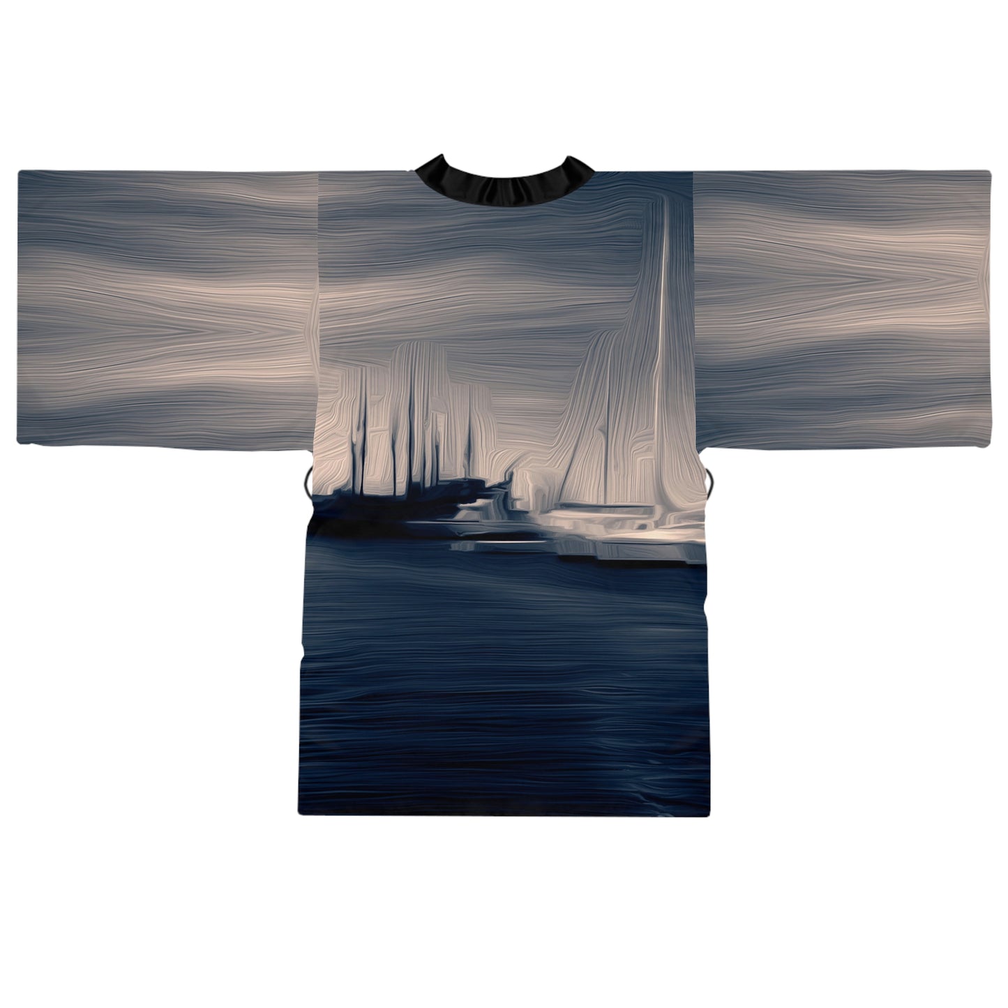 The Sleeping Yachts (at Sunrise) - Womens Long Sleeve Kimono Robe - iSAW Company