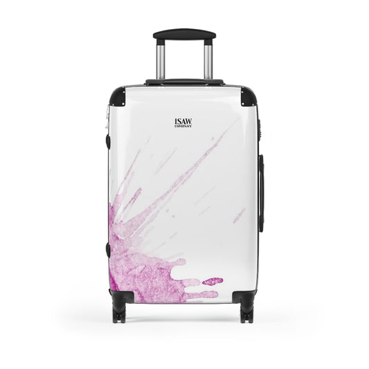 Watercolour Pink Splash - Hard - Shell Suitcase - iSAW Company