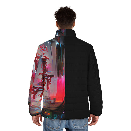 Half Black Half Báijiǔ - Mens Puffer Jacket - iSAW Company