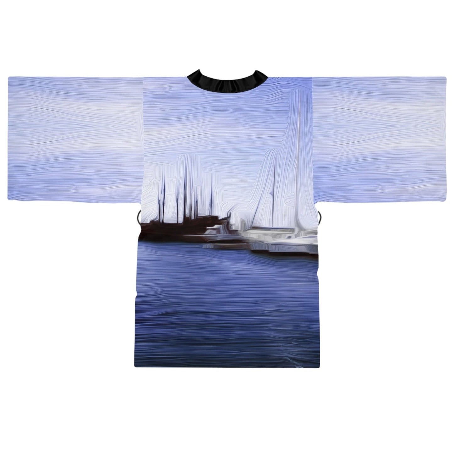 The Sleeping Yachts (at Afternoon) - Womens Long Sleeve Kimono Robe - iSAW Company