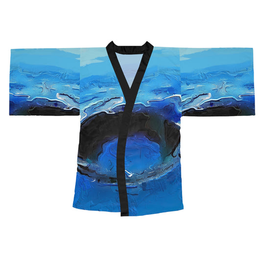 A Drop In The Ocean - Womens Long Sleeve Kimono Robe - iSAW Company