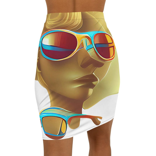 Retro Cool White - Womens Pencil Skirt - iSAW Company