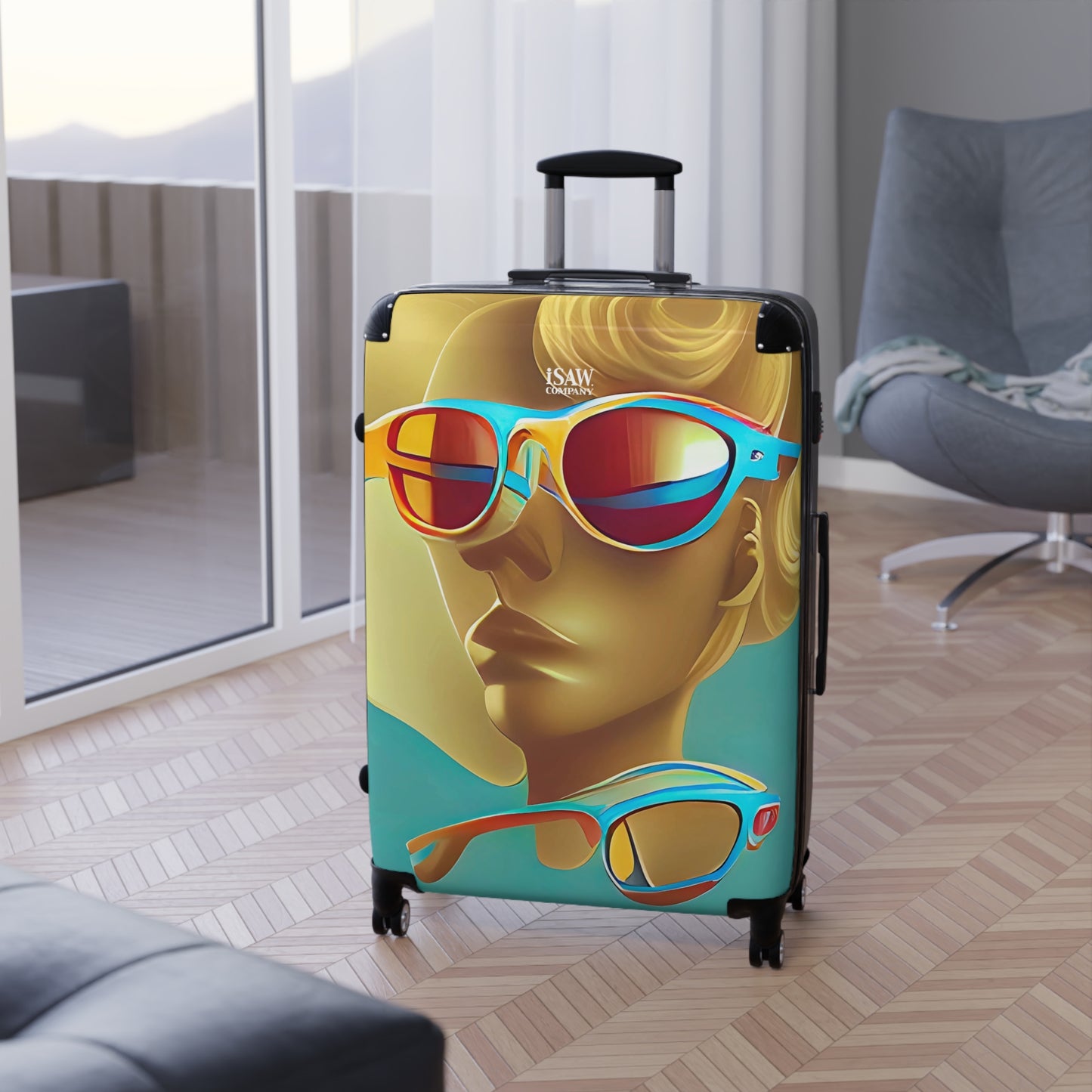 Retro Cool Blue - Hard - Shell Suitcase - iSAW Company