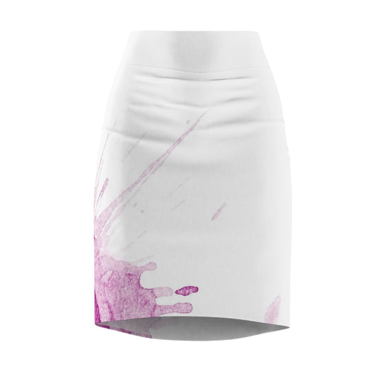 Watercolour Pink Splash - Womens Pencil Skirt - iSAW Company