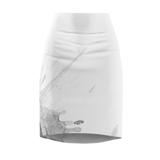 Watercolour Grey Splash - Womens Pencil Skirt - iSAW Company