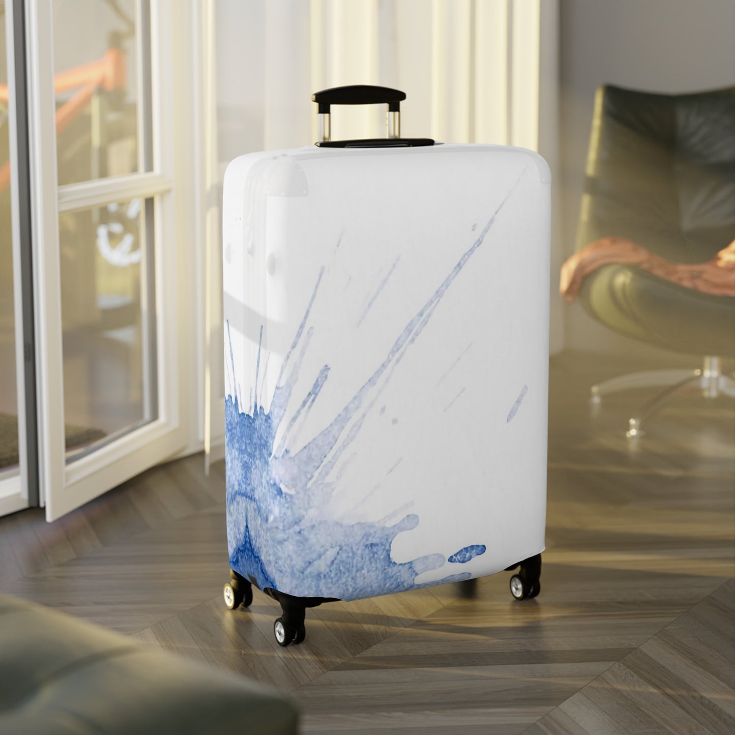 Watercolour Blue Splash – Protective Suitcase Cover - iSAW Company