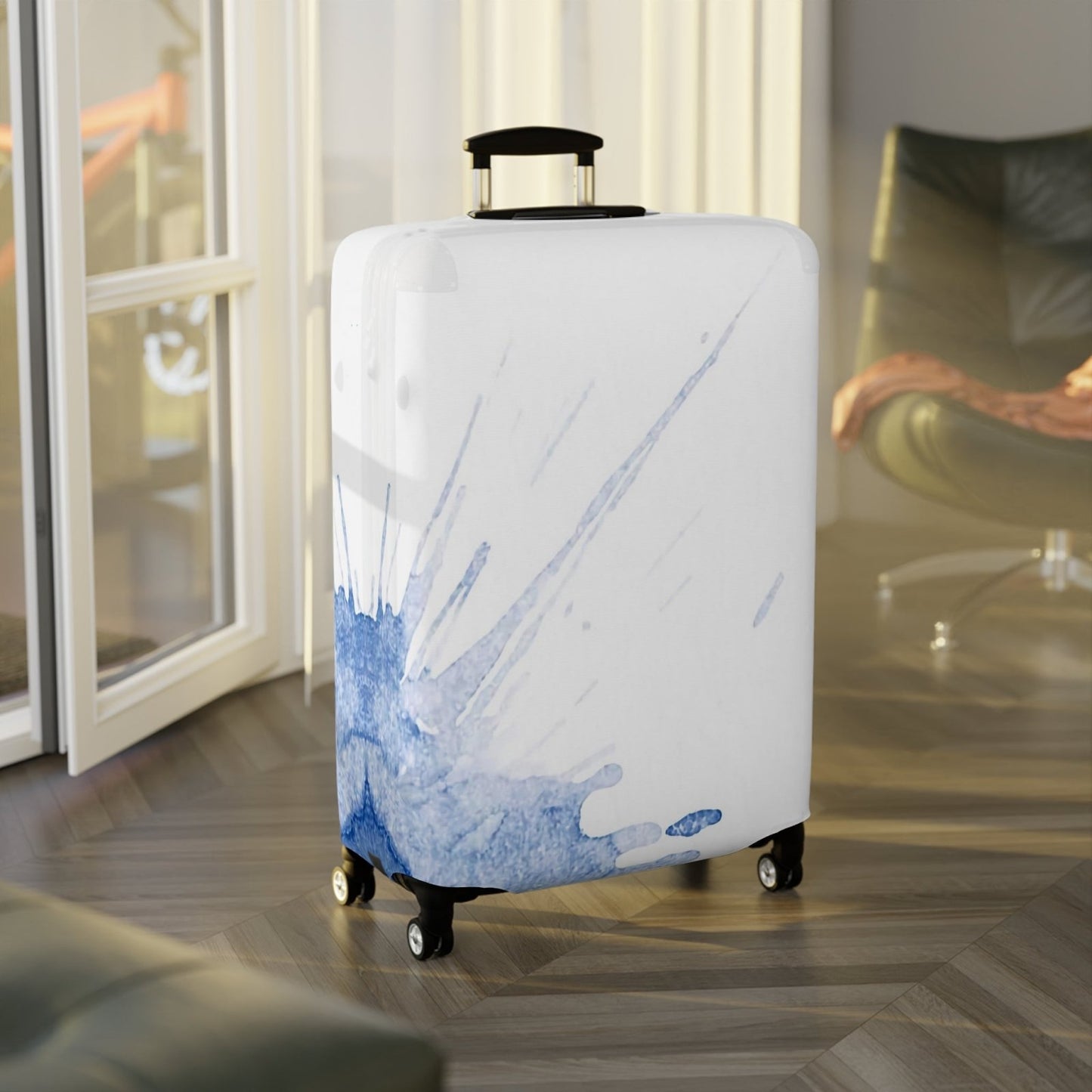 Watercolour Blue Splash – Protective Suitcase Cover - iSAW Company
