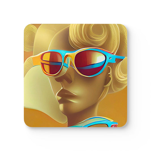 Retro Cool Orange - Cork Back Coaster Set - iSAW Company