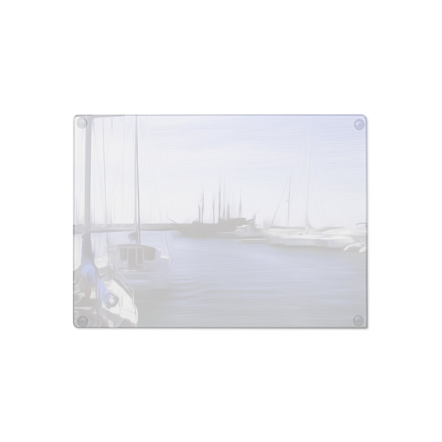 The Sleeping Yachts (at Afternoon) - Glass Cutting Board - iSAW Company