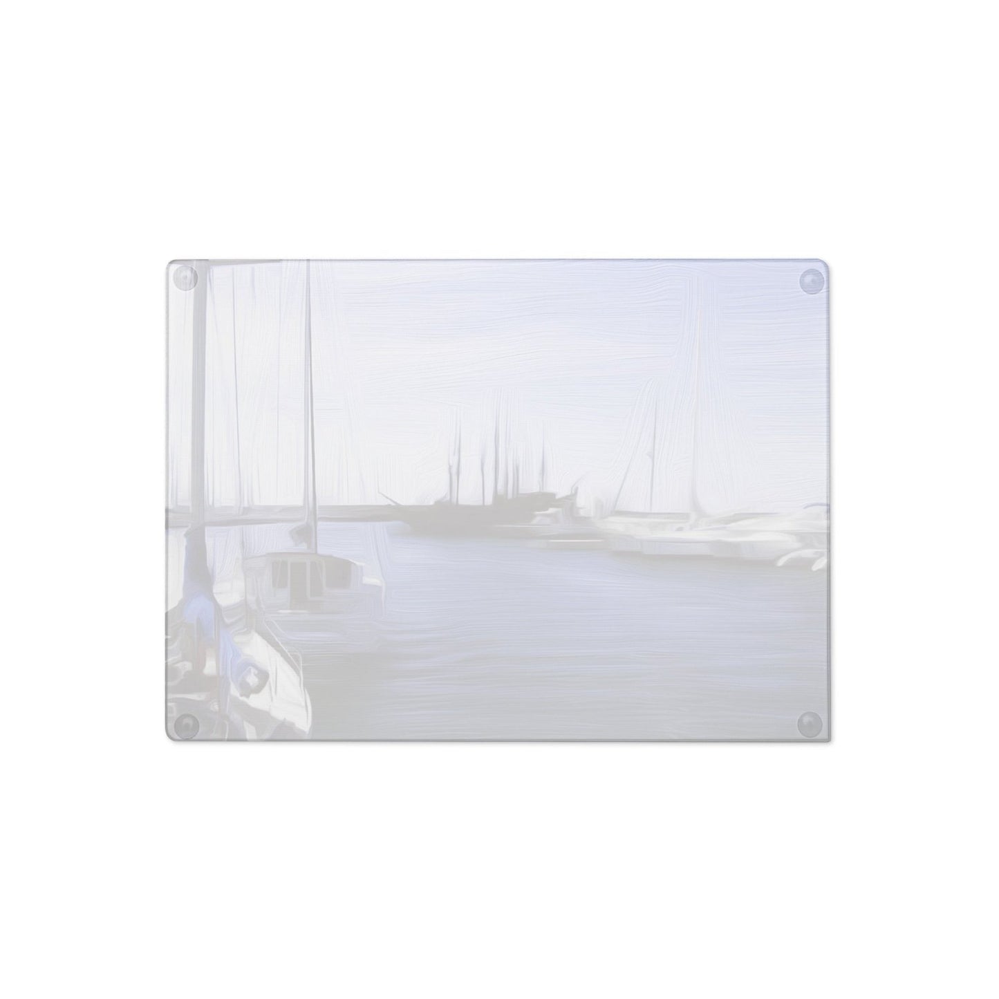 The Sleeping Yachts (at Afternoon) - Glass Cutting Board - iSAW Company