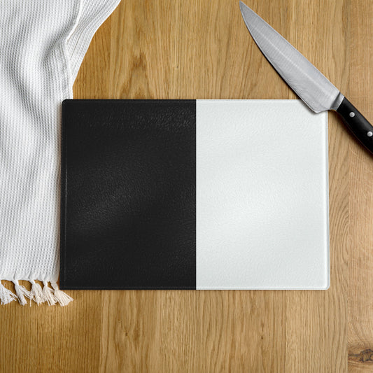 Half Black Half White - Glass Cutting Board - iSAW Company