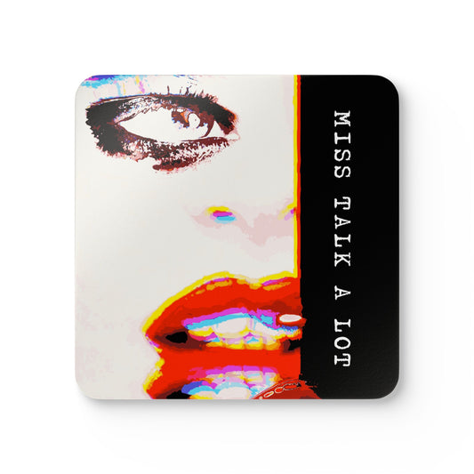 Miss Talk A Lot - Cork Back Coaster Set - iSAW Company