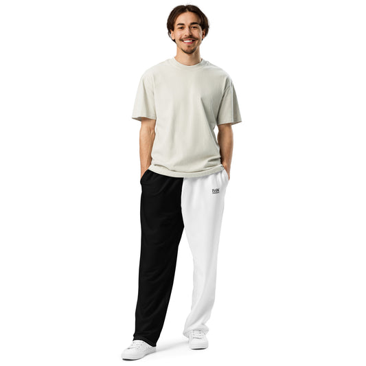 Half Black Half White - Unisex Wide - Leg Joggers - iSAW Company