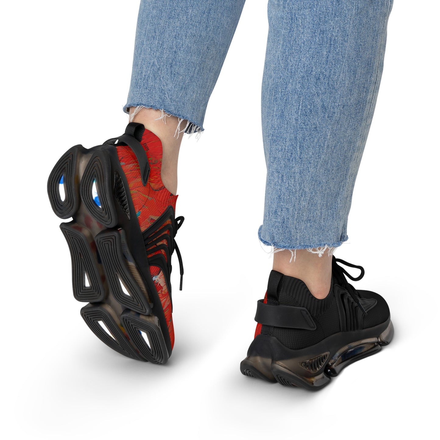 Half Black Half Hónghǎi - Womens Mesh Street Sneakers - iSAW Company