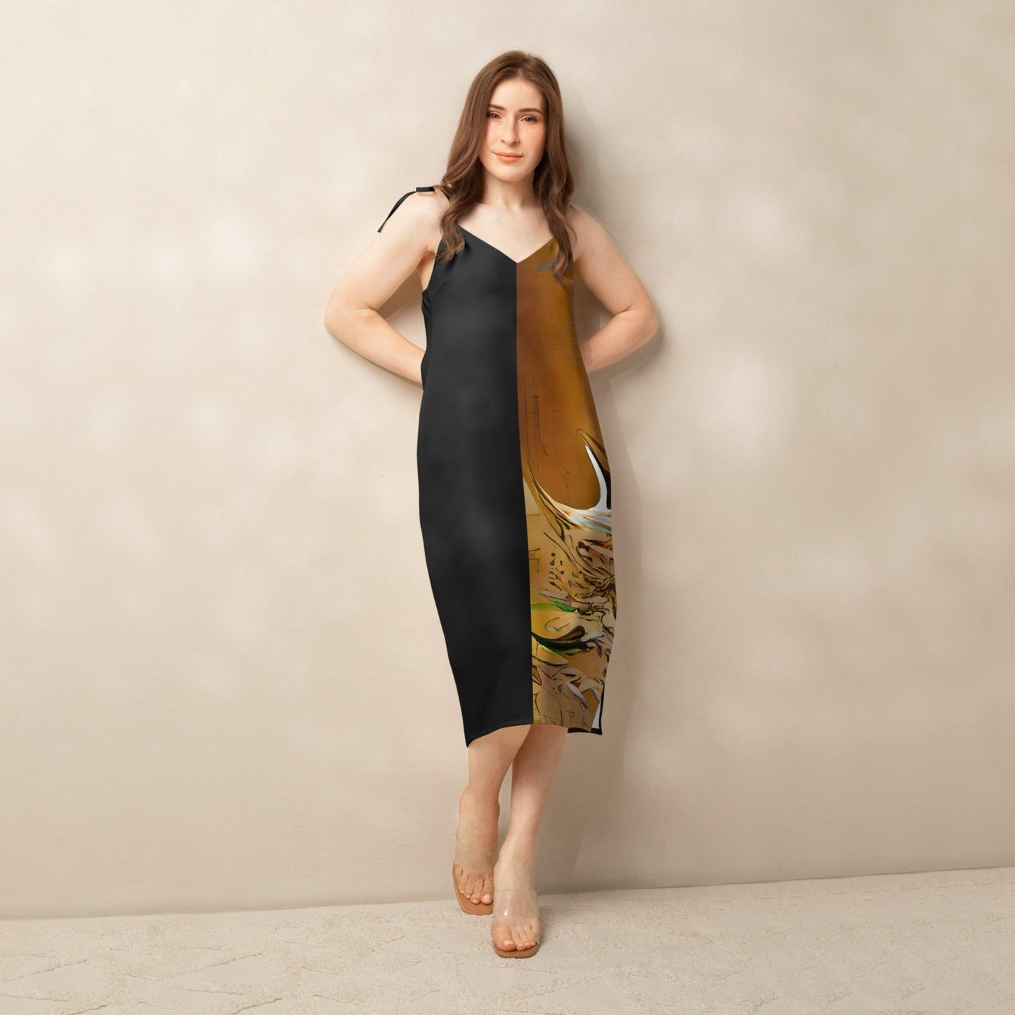 Half Black Half Gāolàng - Womens Chiffon Slip Dress - iSAW Company