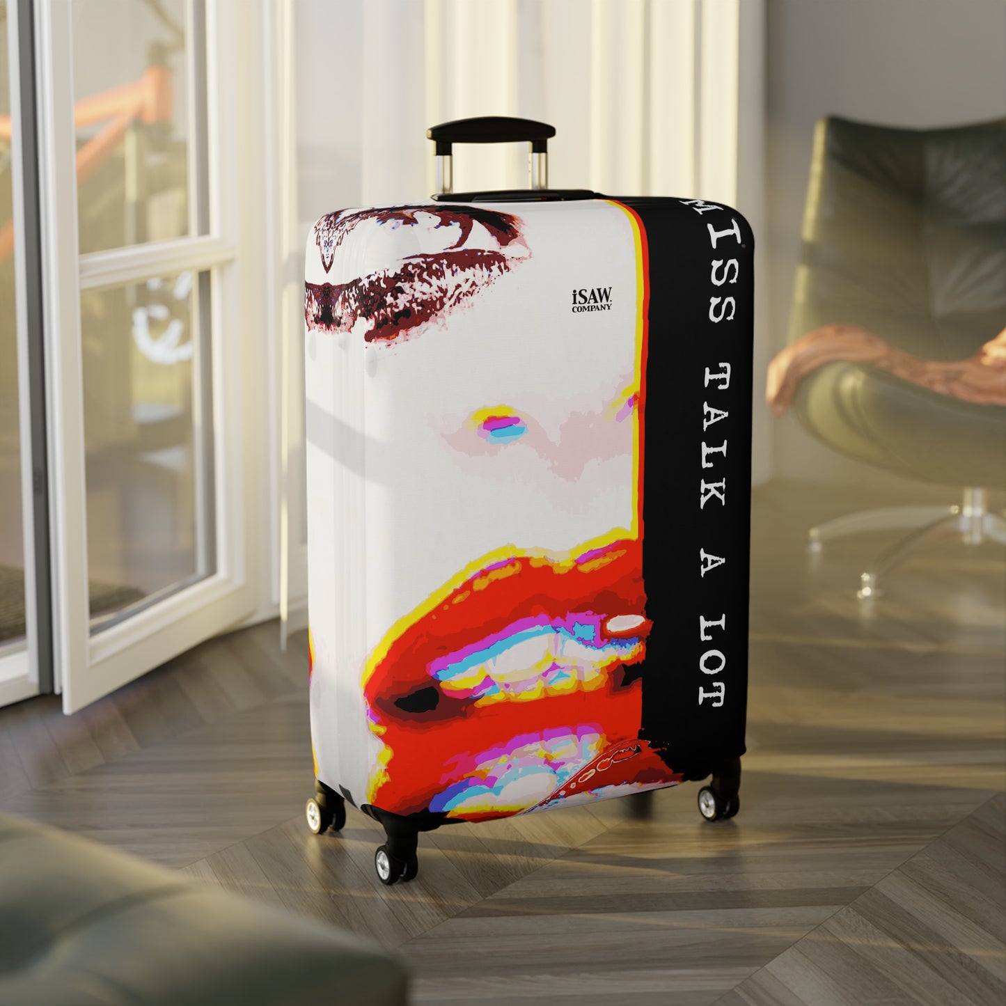 Miss Talk A Lot – Protective Suitcase Cover - iSAW Company