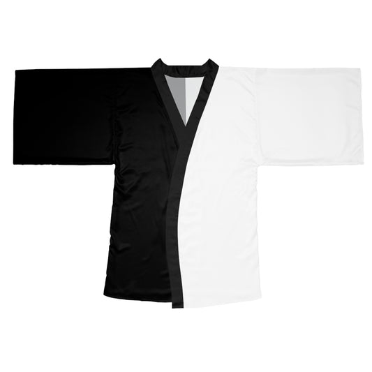 Half Black Half White - Womens Long Sleeve Kimono Robe - iSAW Company
