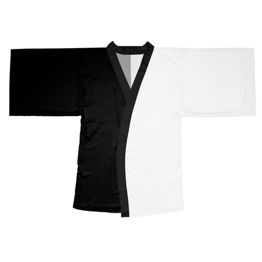 Half Black Half White - Womens Long Sleeve Kimono Robe - iSAW Company