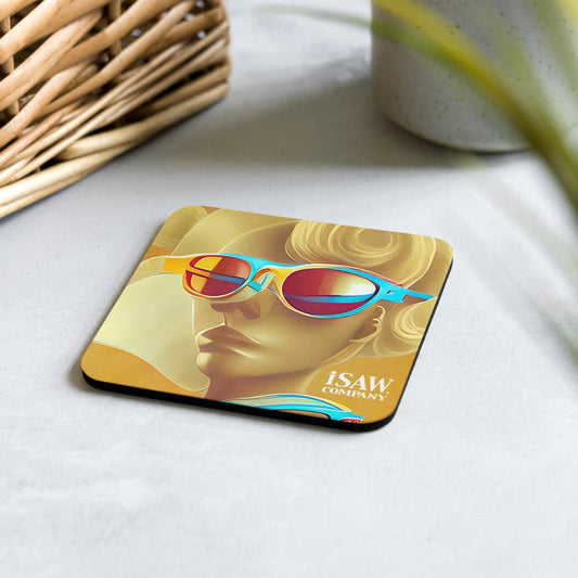 Retro Cool Orange - Cork - Back Coaster - iSAW Company
