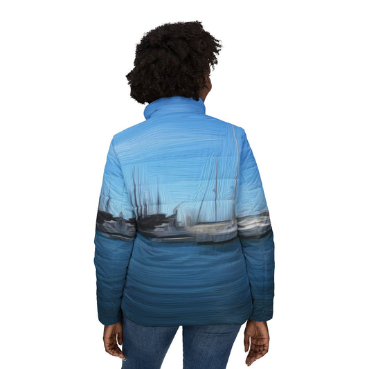 The Sleeping Yachts (at Morning) - Womens Puffer Jacket - iSAW Company