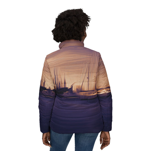 The Sleeping Yachts (at Sunset) - Womens Puffer Jacket - iSAW Company