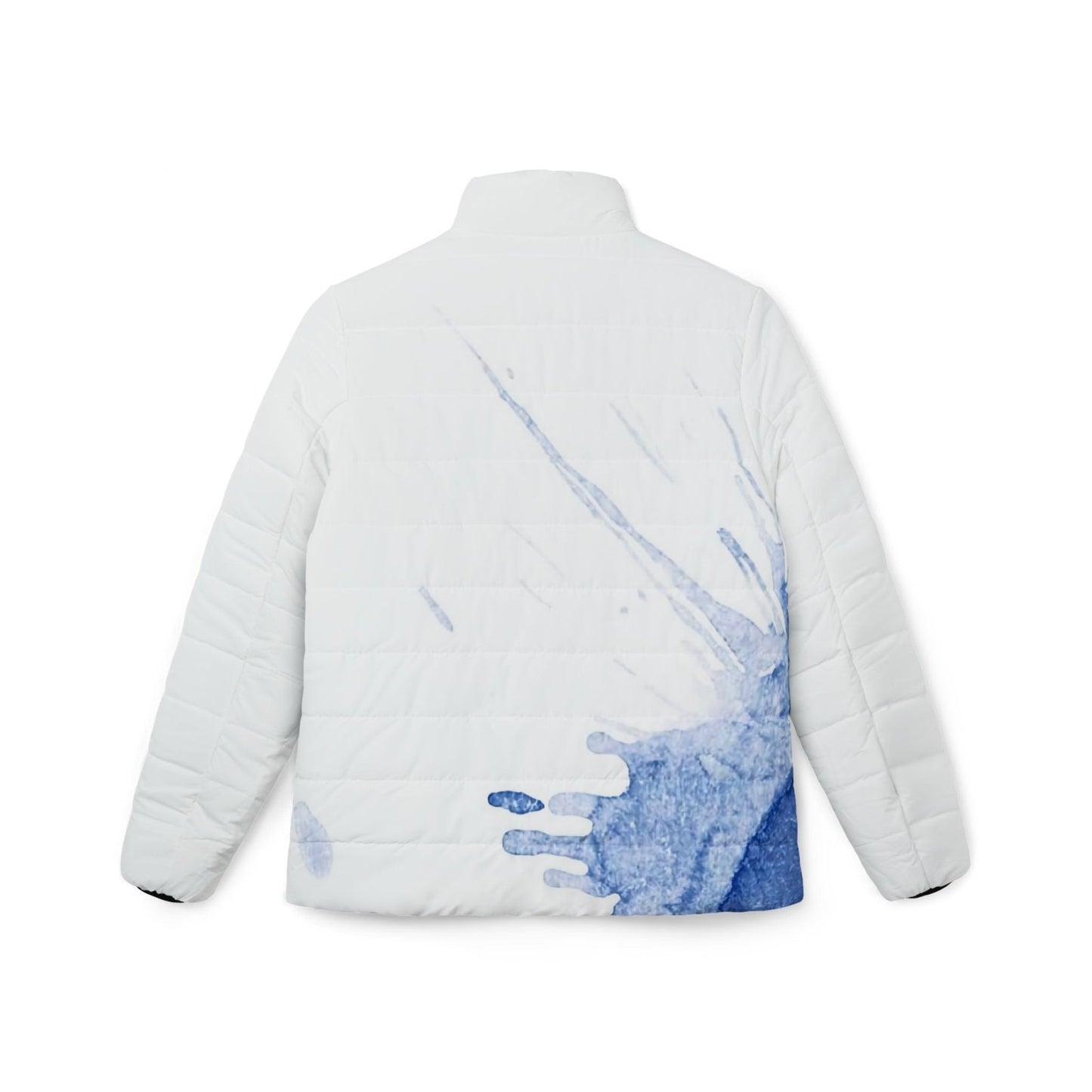 Watercolour Blue Splash - Womens Puffer Jacket - iSAW Company