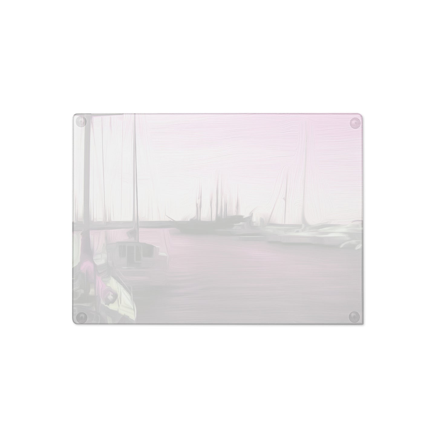 The Sleeping Yachts (at Evening) - Glass Cutting Board - iSAW Company