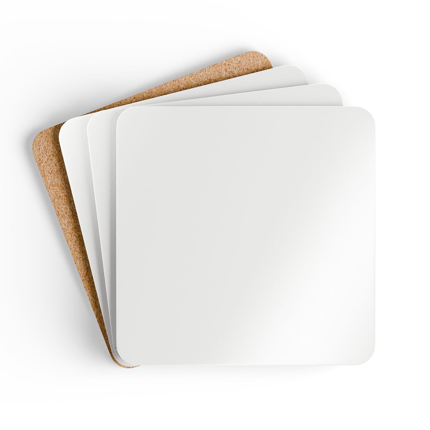 iSAW Cork Back White Coaster Set - iSAW Company