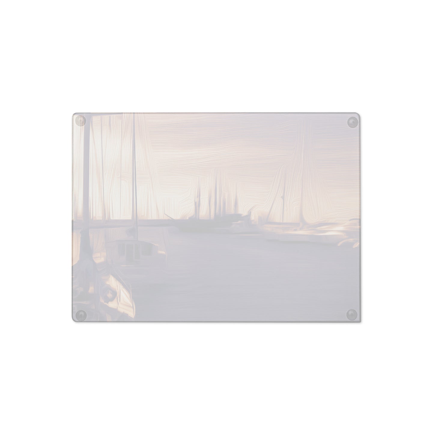 The Sleeping Yachts (at Sunset) - Glass Cutting Board - iSAW Company