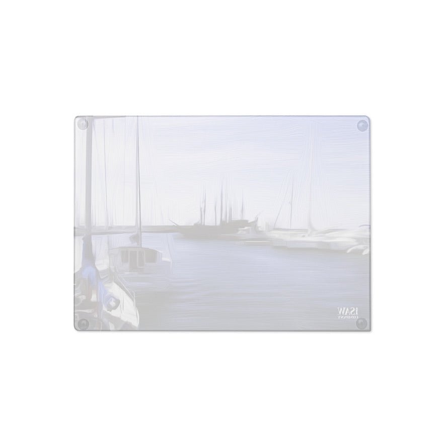 The Sleeping Yachts (at Afternoon) - Glass Cutting Board - iSAW Company