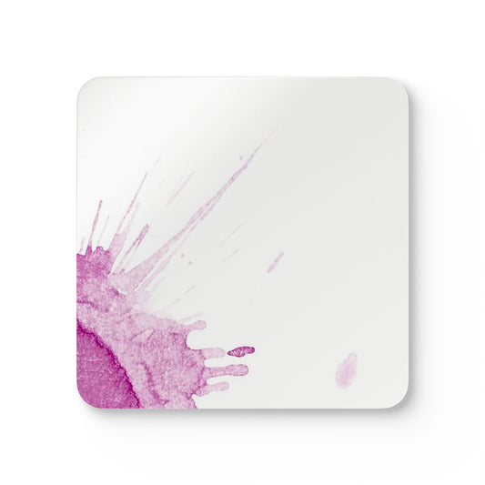 Watercolour Pink Splash - Cork Back Coaster Set - iSAW Company