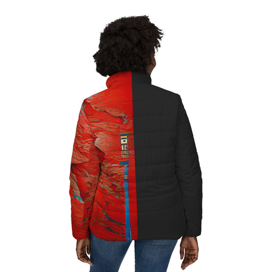Half Black Half Hónghǎi - Womens Puffer Jacket - iSAW Company