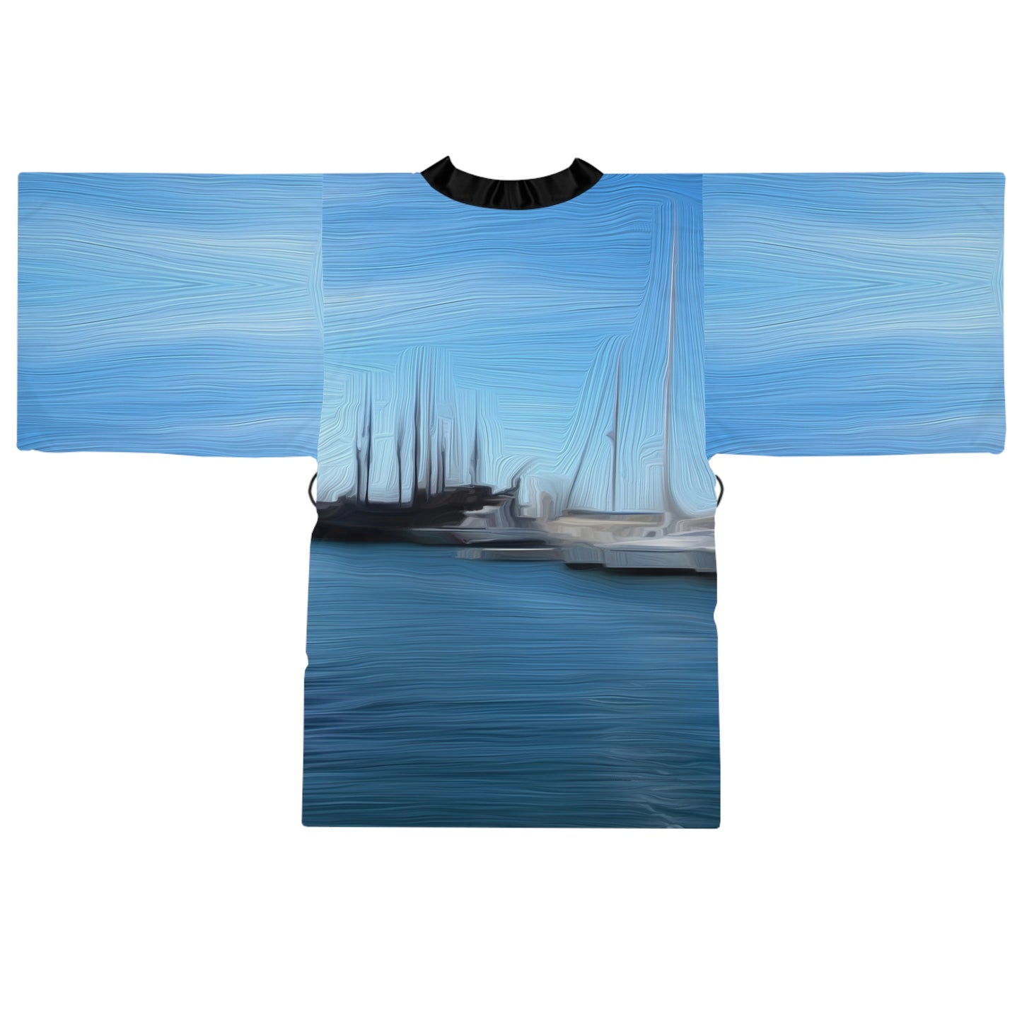 The Sleeping Yachts (at Morning) - Womens Long Sleeve Kimono Robe - iSAW Company
