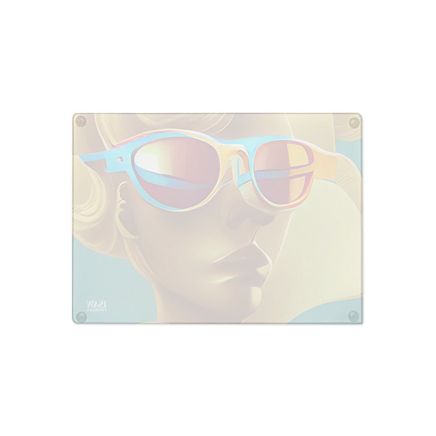 Retro Cool Blue - Glass Cutting Board - iSAW Company