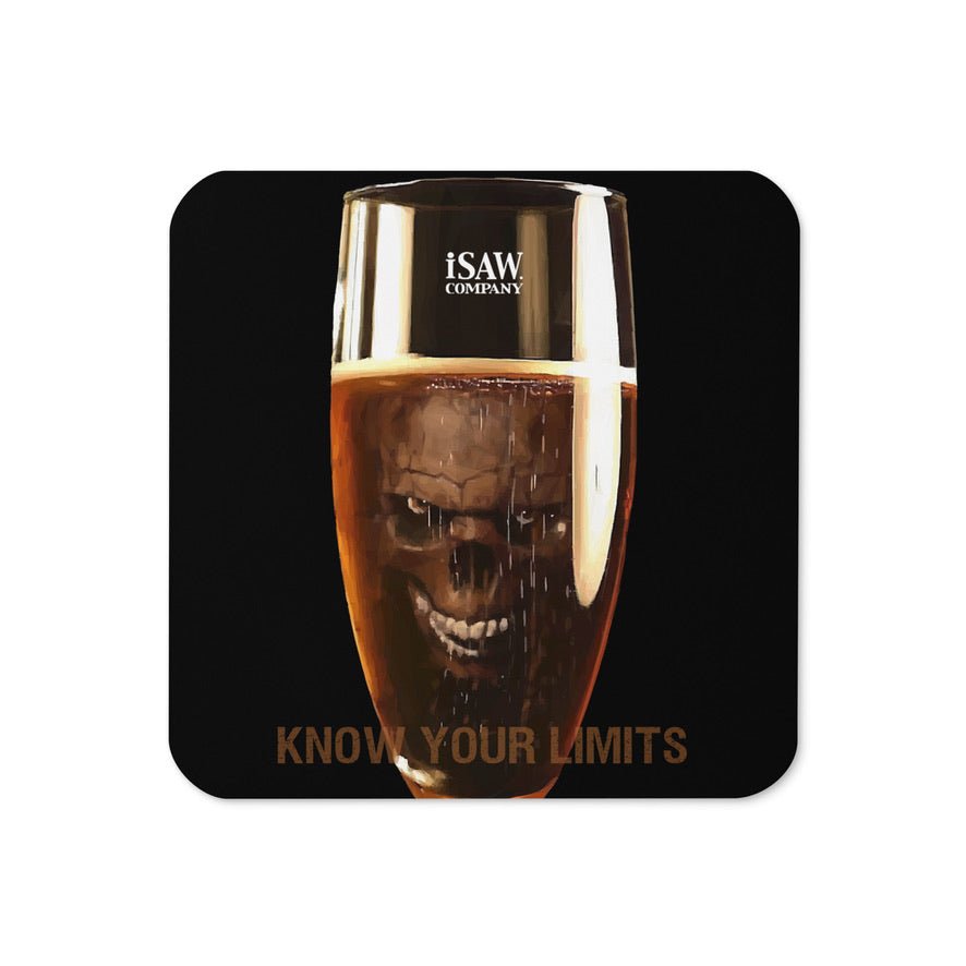 Alcohol - Know Your Limits - Cork Back Coaster - iSAW Company