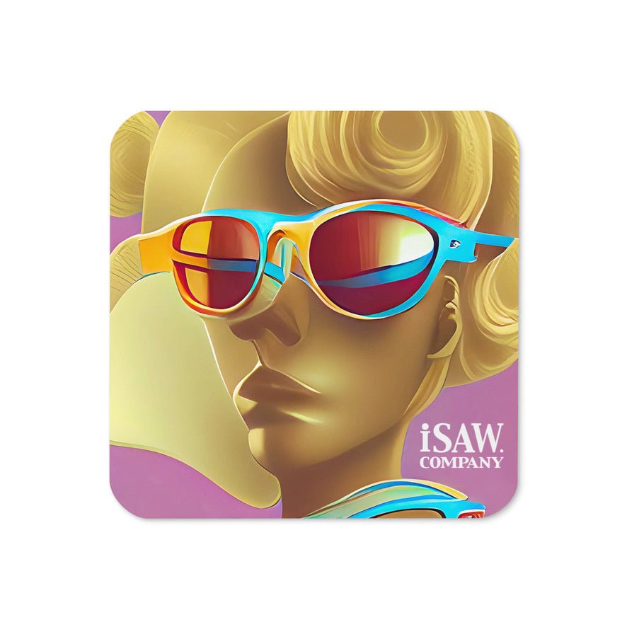 Retro Cool Pink - Cork Back Coaster - iSAW Company