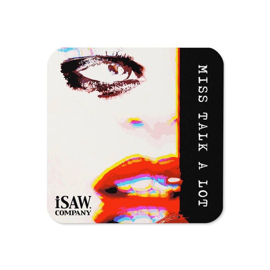 Miss Talk A Lot - Cork Back Coaster - iSAW Company