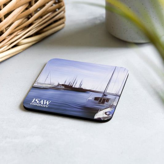 The Sleeping Yachts (at Afternoon) - Cork Back Coaster - iSAW Company