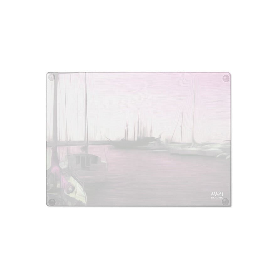 The Sleeping Yachts (at Evening) - Glass Cutting Board - iSAW Company