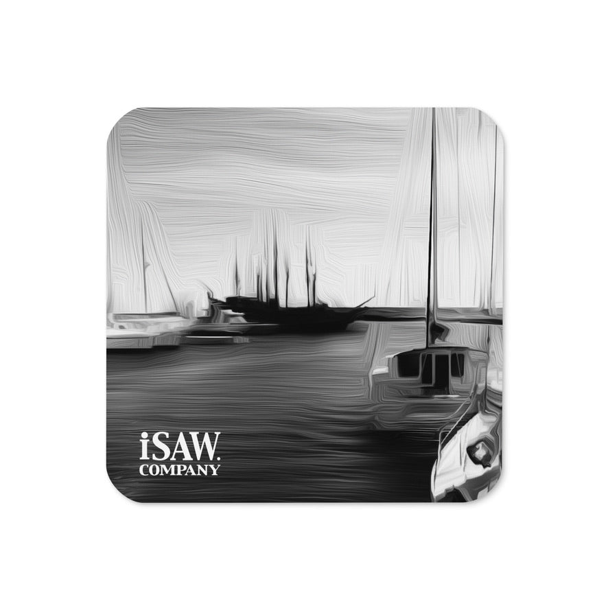 The Sleeping Yachts (at Night) - Cork Back Coaster - iSAW Company