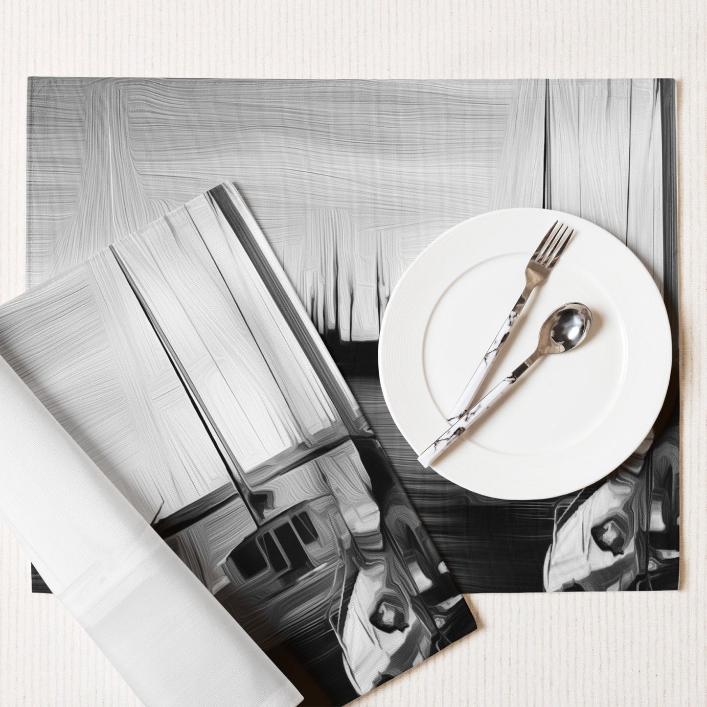 The Sleeping Yachts (at Night) - Placemat Set - iSAW Company