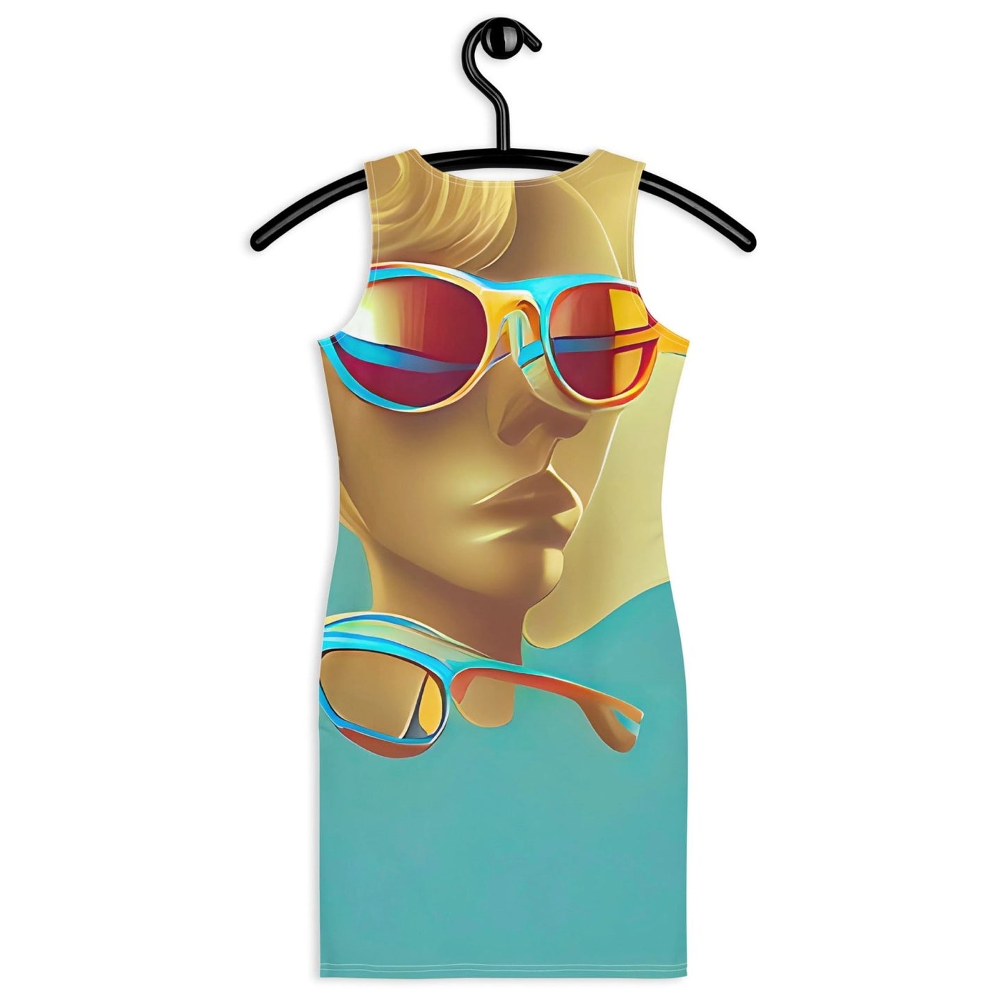 Retro Cool Blue - Womens Bodycon Dress - iSAW Company