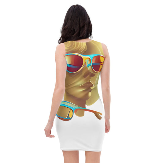 Retro Cool White - Womens Bodycon Dress - iSAW Company
