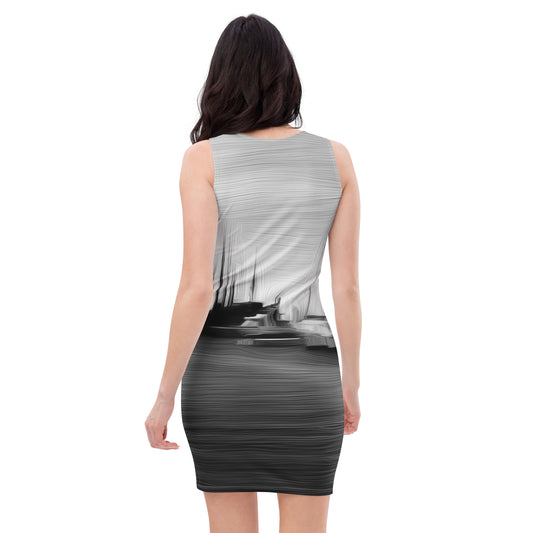 The Sleeping Yachts (at Night) - Womens Bodycon Dress - iSAW Company