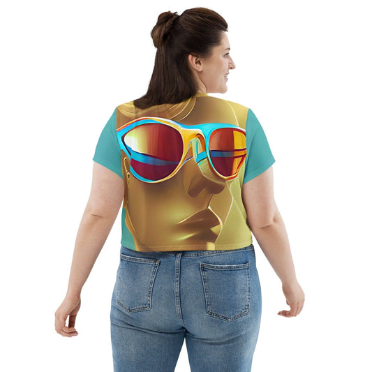 Retro Cool Blue - Womens Crop Tee - iSAW Company